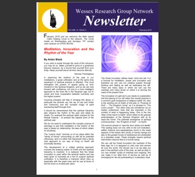 Newsletter with events listing and articles on the Rhythm of the year and Imbolc